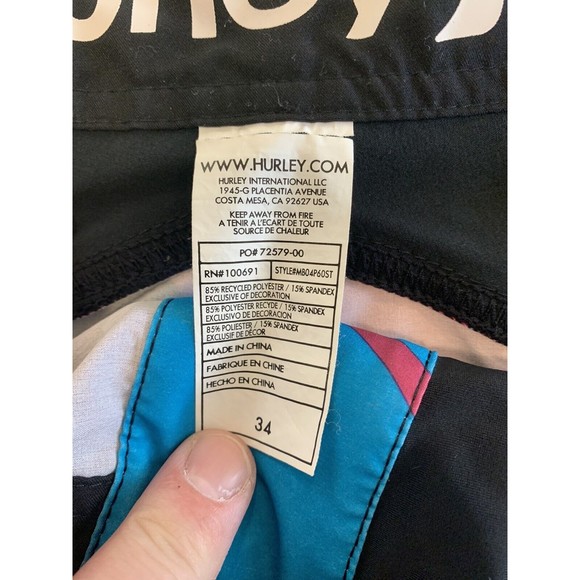 HURLEY PHANTOM BOARDSHORTS MULTICOLOR SWIM SUIT MENS SIZE 34 - Picture 5 of 7